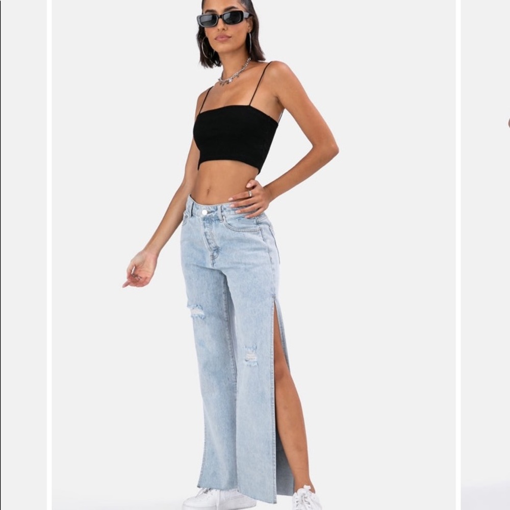 Adika split flare jeans